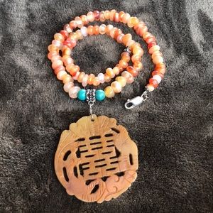 NATURAL STONE ASIAN INSPIRED BEADED NECKLACE